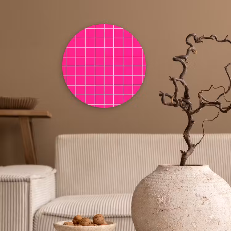 Muurcirkel - Tegels - Vierkant - Fuchsia — 2