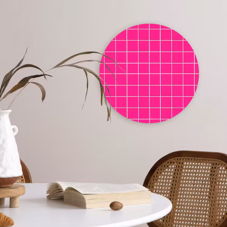 Muurcirkel - Tegels - Vierkant - Fuchsia — 4