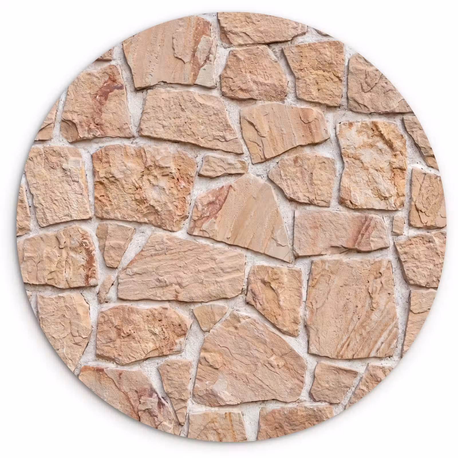 Muurcirkel - Muur - Steen - Patroon - Rustiek - Beige — 1