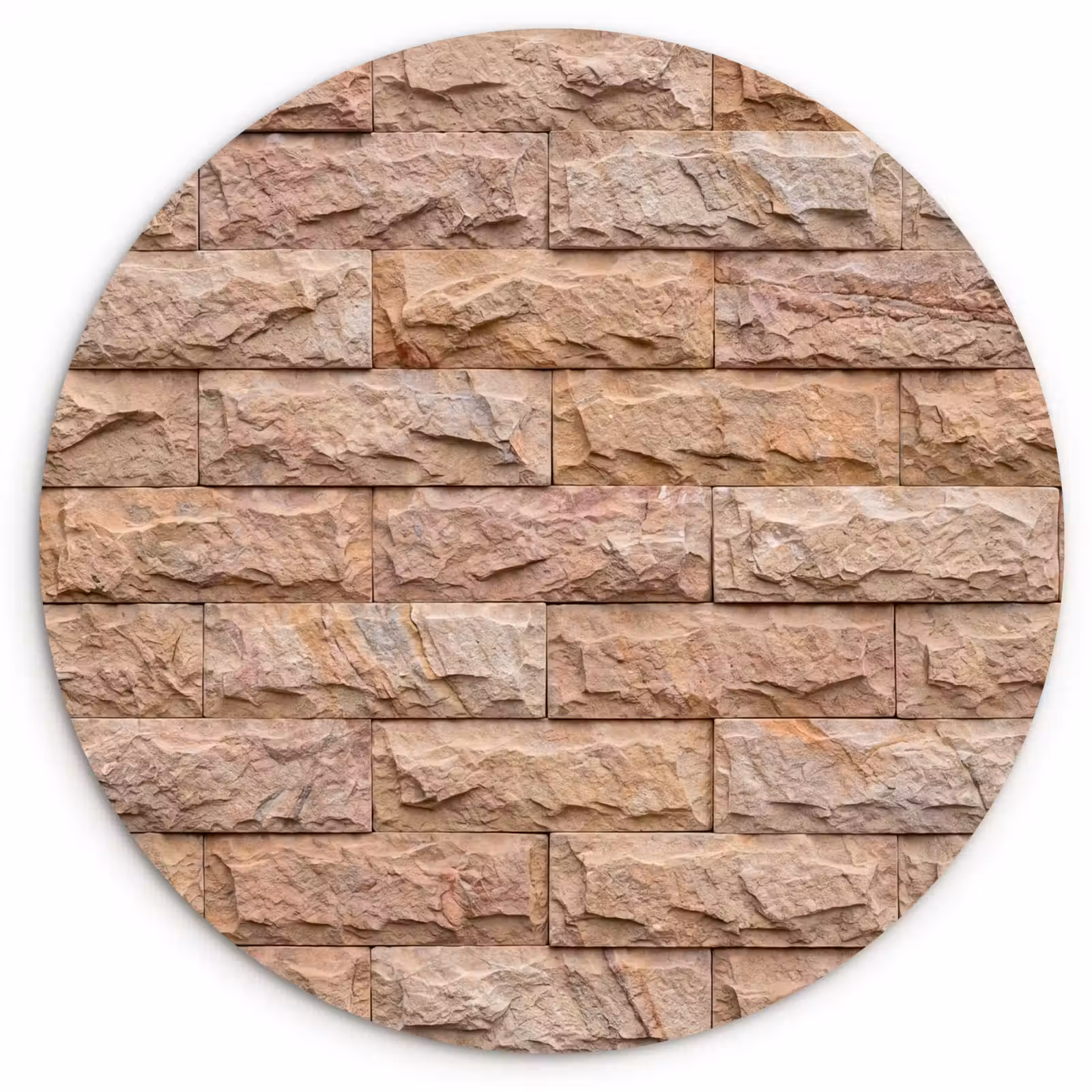 Muurcirkel - Muur - Steen - Ruw - Textuur - Beige — 1