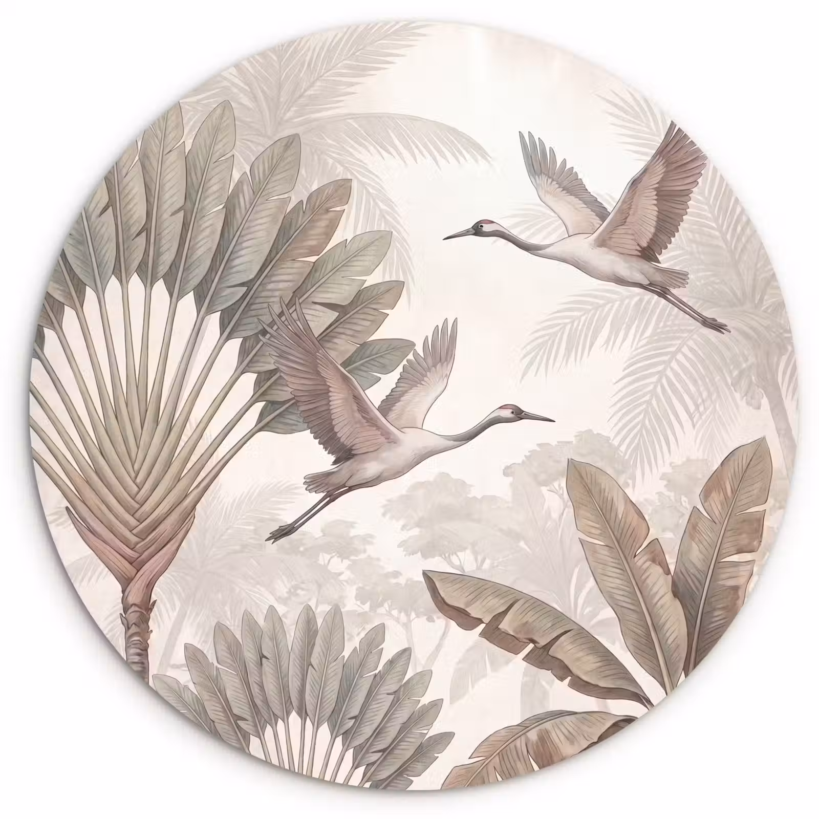 Muurcirkel - Vogel - Tropisch - Jungle - Natuur - Beige — 1