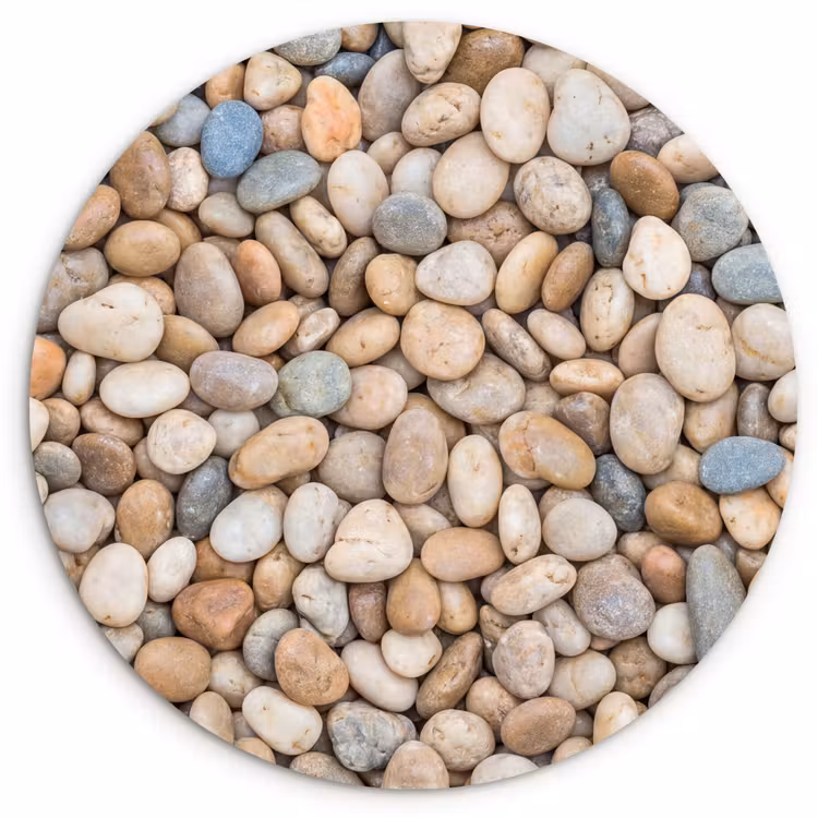 Muurcirkel - Kiezelstenen - Natuur - Textuur - Beige - Grijs — 1