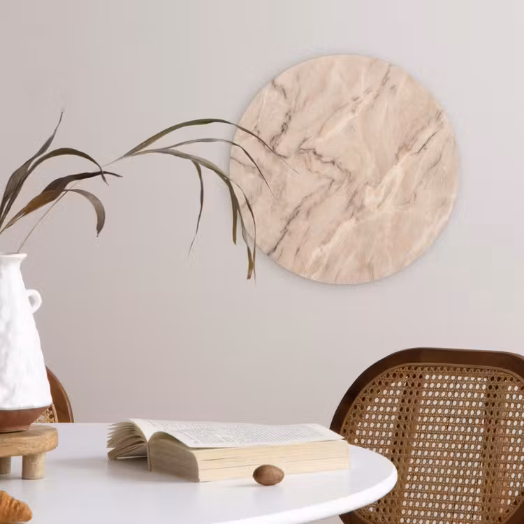Muurcirkel - Marmer - Patroon - Abstract - Modern - Beige — 4