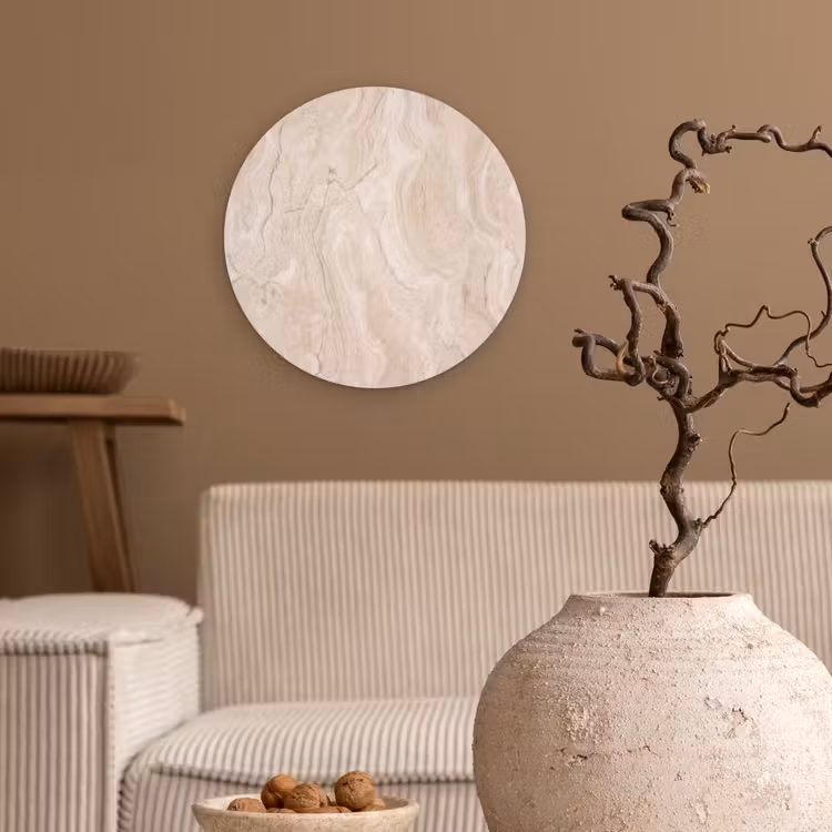 Muurcirkel - Marmer - Patroon - Beige - Steen - Abstract — 2