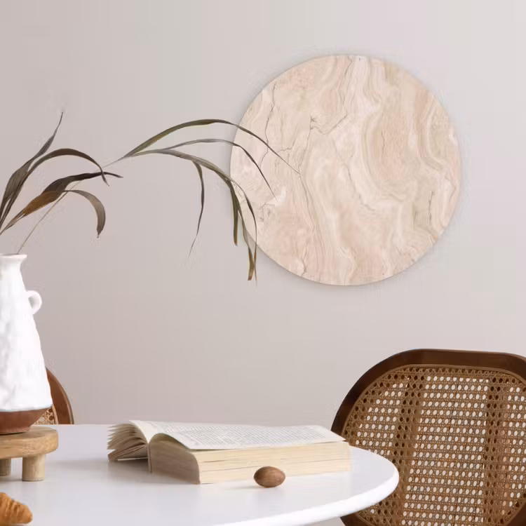 Muurcirkel - Marmer - Patroon - Beige - Steen - Abstract — 4