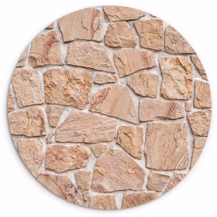 Muurcirkel - Muur - Steen - Patroon - Rustiek - Beige — 1