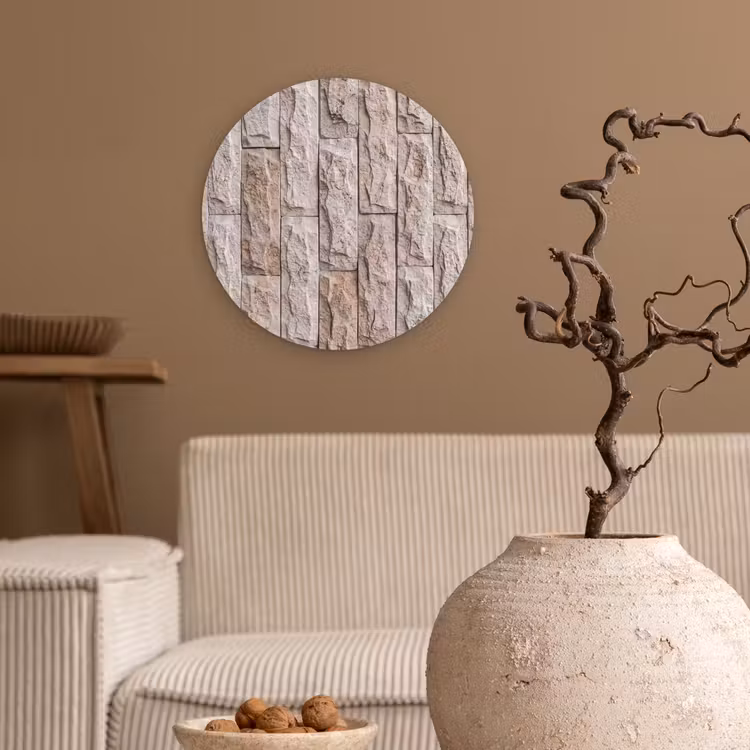 Muurcirkel - Muur - Steen - Ruw - Beige - Textuur — 2