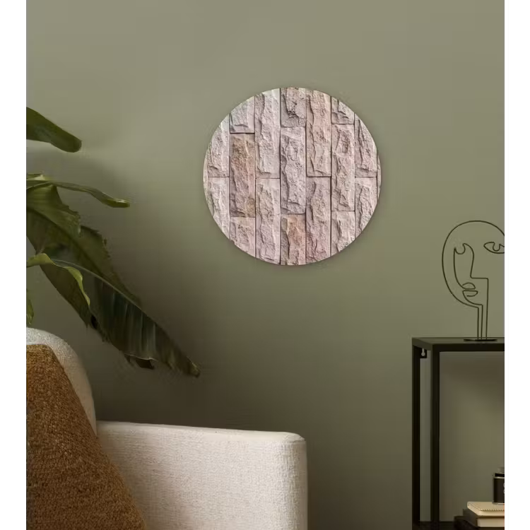 Muurcirkel - Muur - Steen - Ruw - Beige - Textuur — 3