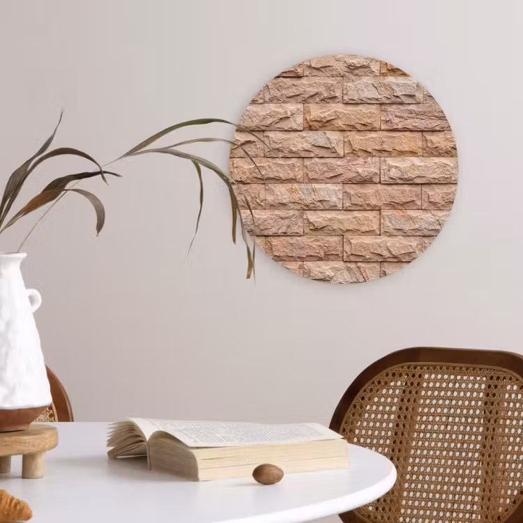 Muurcirkel - Muur - Steen - Ruw - Textuur - Beige — 4
