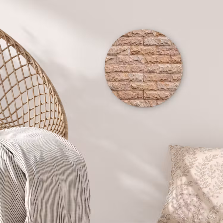 Muurcirkel - Muur - Steen - Ruw - Textuur - Beige — 5