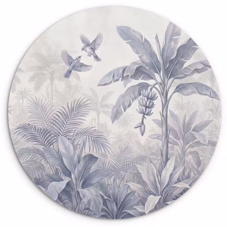 Muurcirkel - Natuur - Vogel - Jungle - Illustratie - Blauw — 1