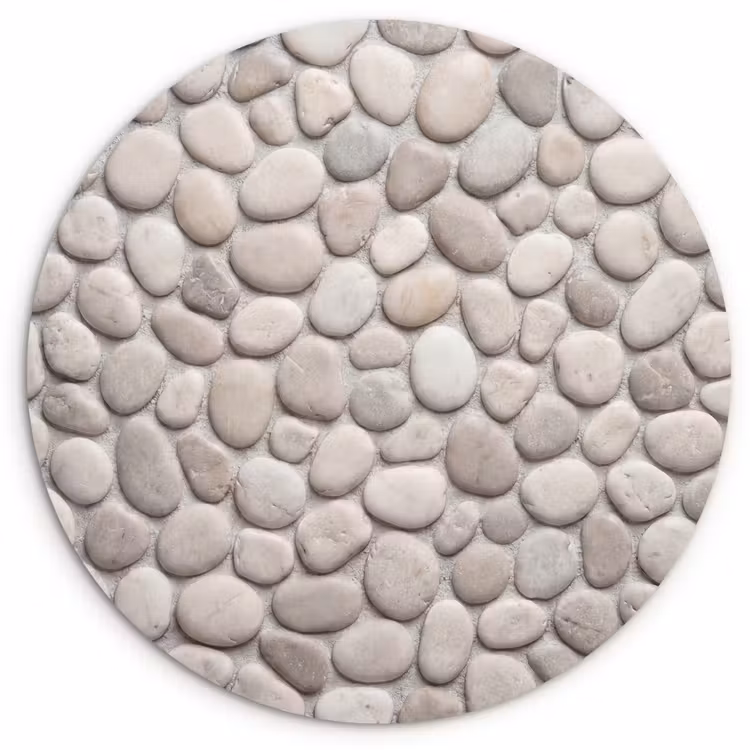 Muurcirkel - Steen - Kiezel - Natuur - Minimalistisch - Beige — 1