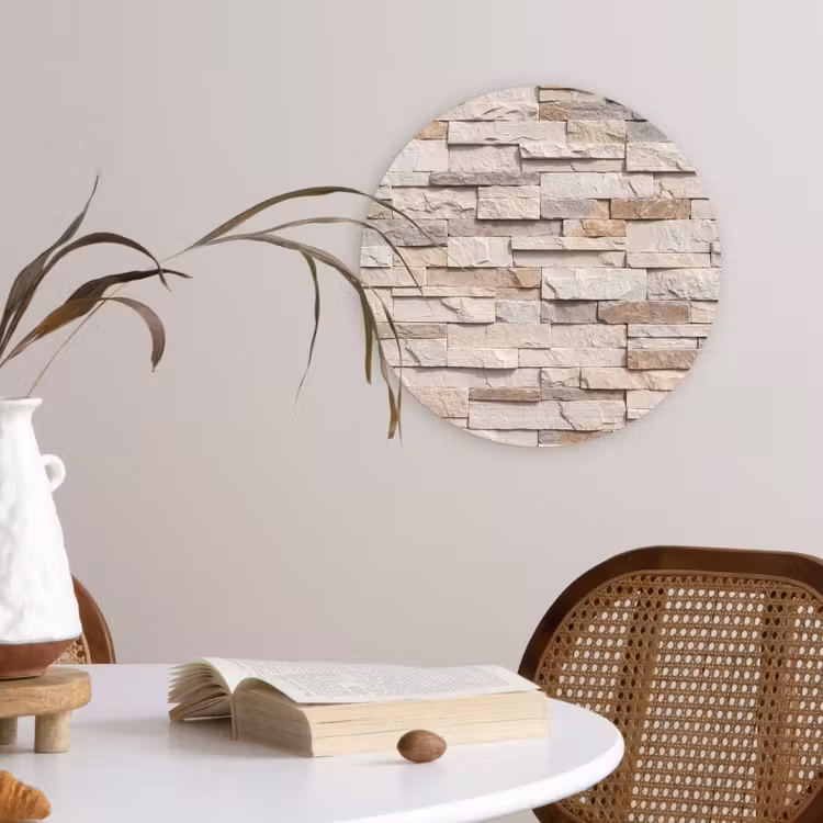 Muurcirkel - Steen - Muur - Textuur - Rustiek - Beige — 4