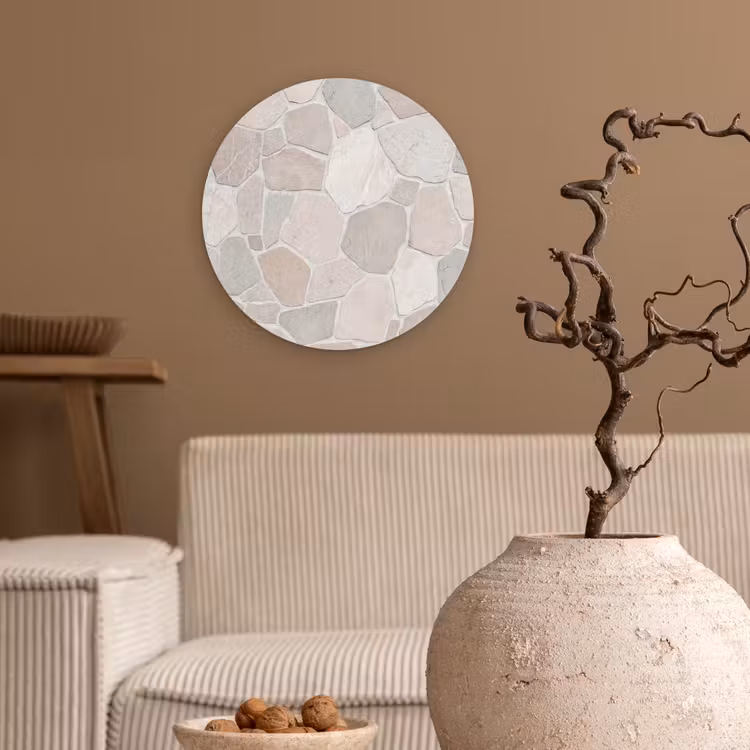 Muurcirkel - Steen - Patroon - Textuur - Beige — 2
