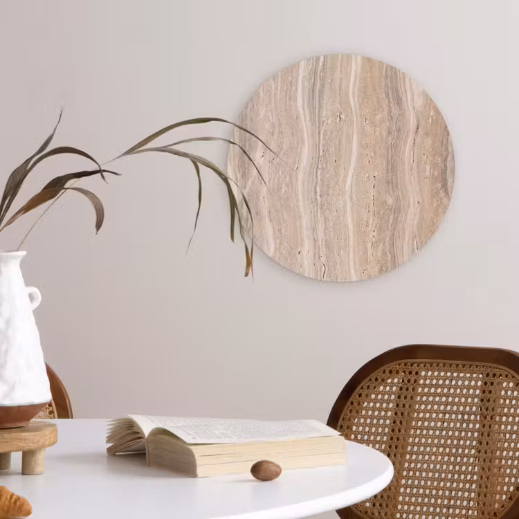 Muurcirkel - Steen - Patroon - Textuur - Natuurlijk - Beige — 4