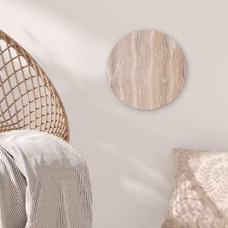 Muurcirkel - Steen - Patroon - Textuur - Natuurlijk - Beige — 5