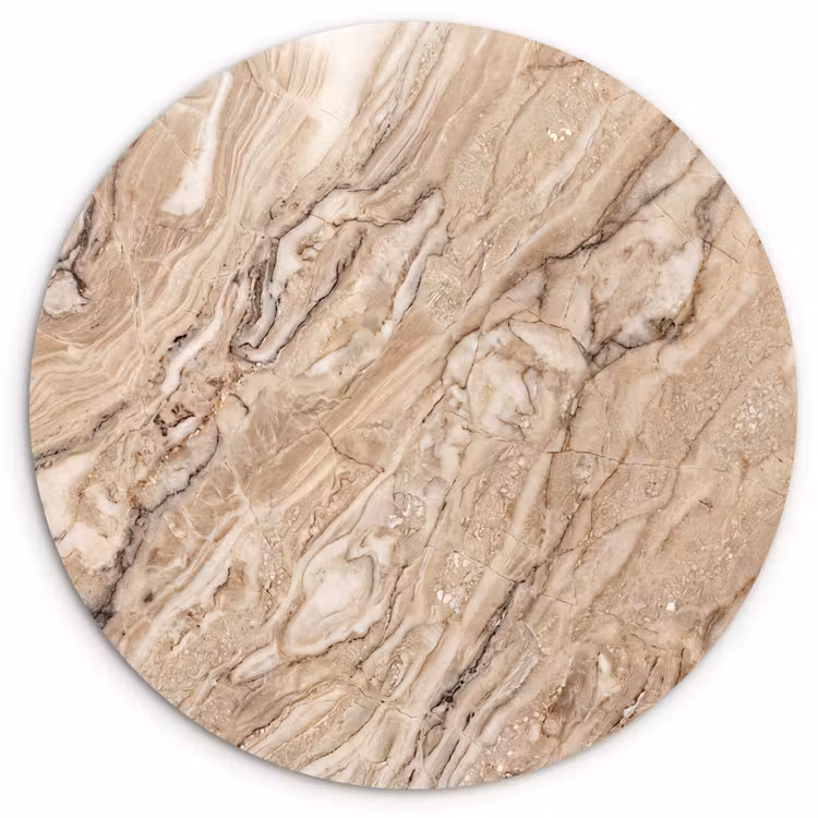 Muurcirkel - Textuur - Aders - Abstract - Modern - Beige — 1