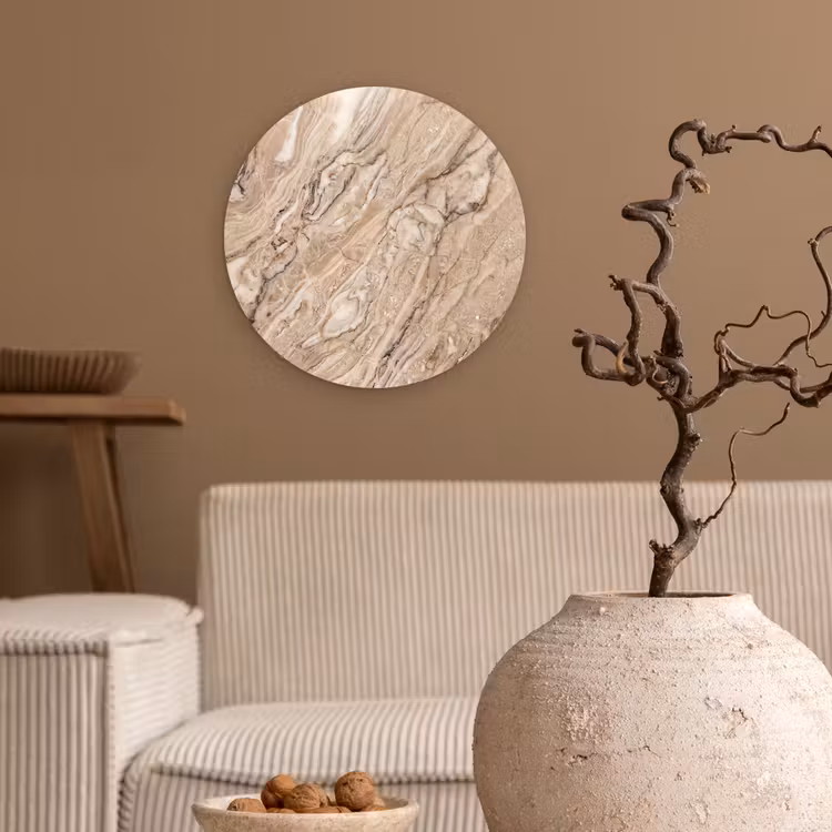 Muurcirkel - Textuur - Aders - Abstract - Modern - Beige — 2