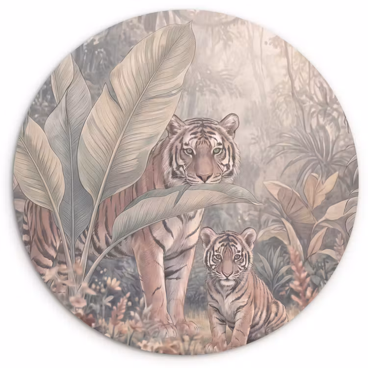 Muurcirkel - Tijger - Welp - Jungle - Illustratie - Dieren — 1