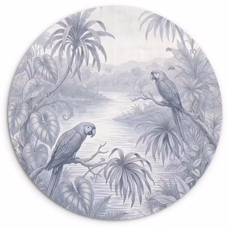 Muurcirkel - Vogel - Rivier - Tropisch - Illustratie - Blauw — 1