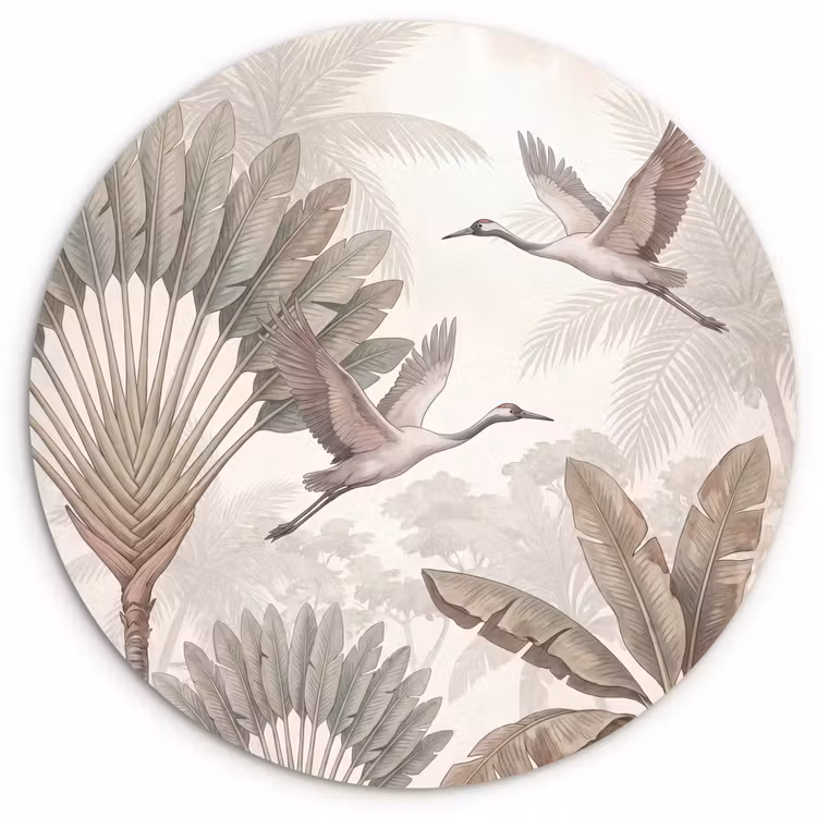 Muurcirkel - Vogel - Tropisch - Jungle - Natuur - Beige — 1