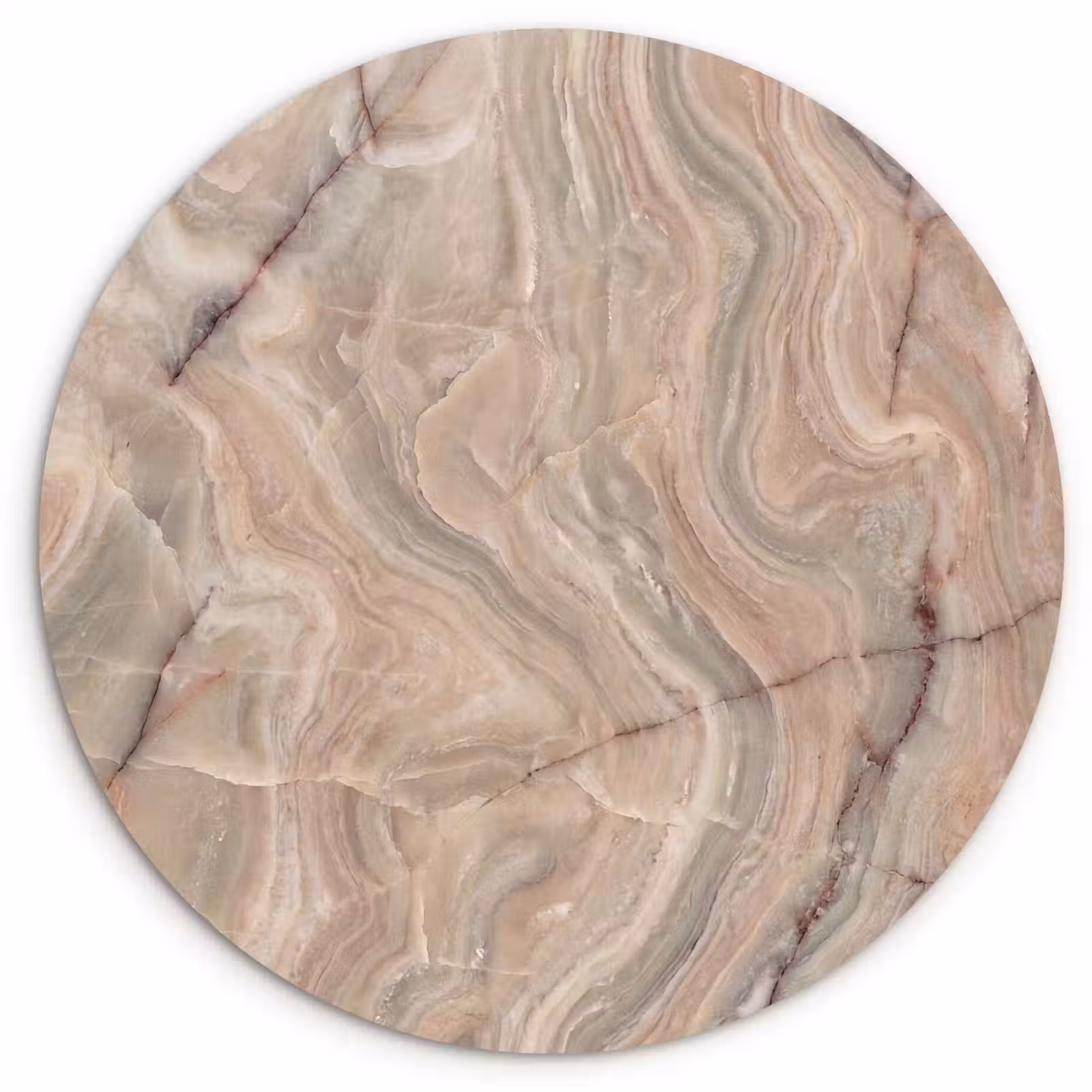 Muurcirkel - Marmer - Patroon - Abstract - Beige - Groen — 1