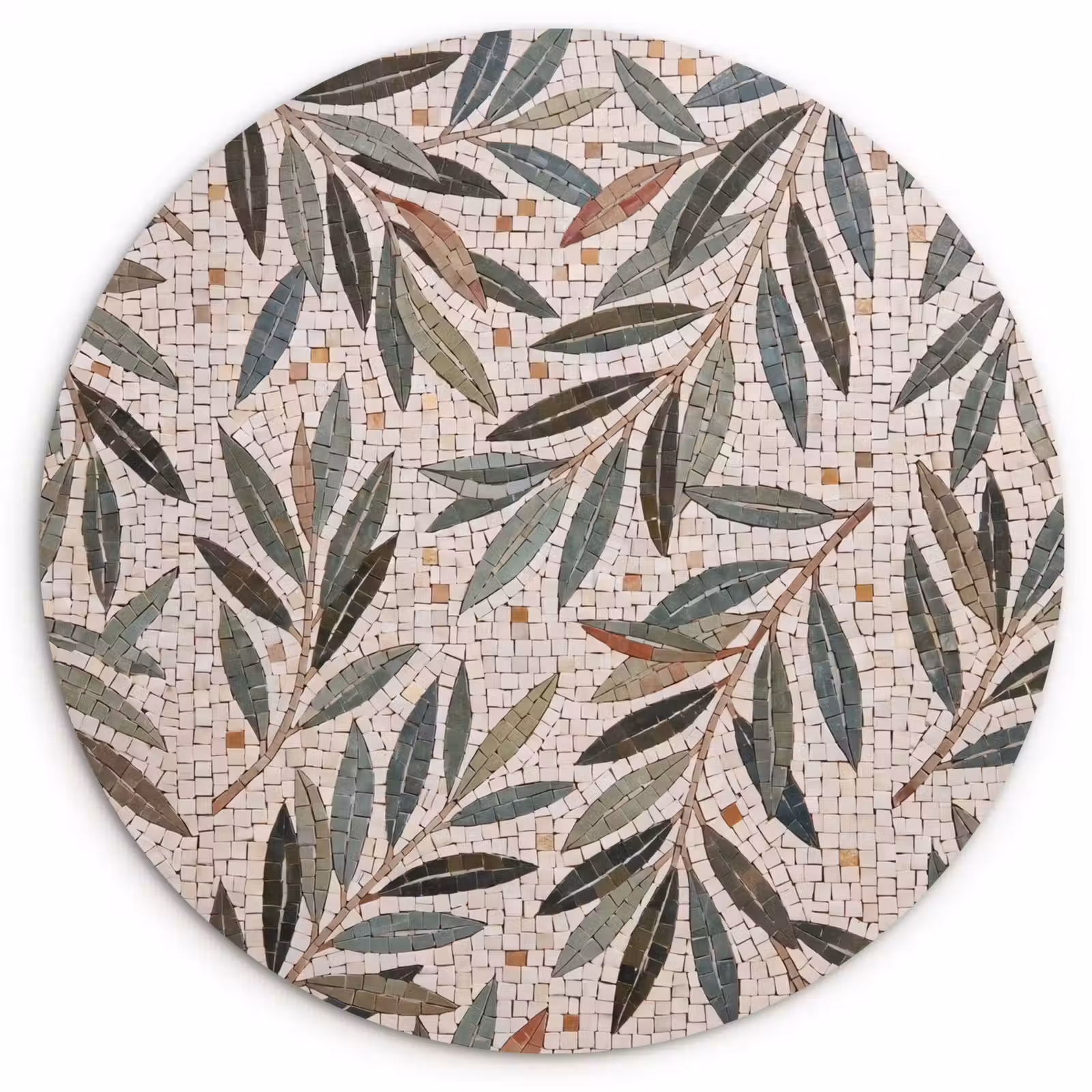 Muurcirkel - Plant - Blad - Mozaïek - Groen — 1