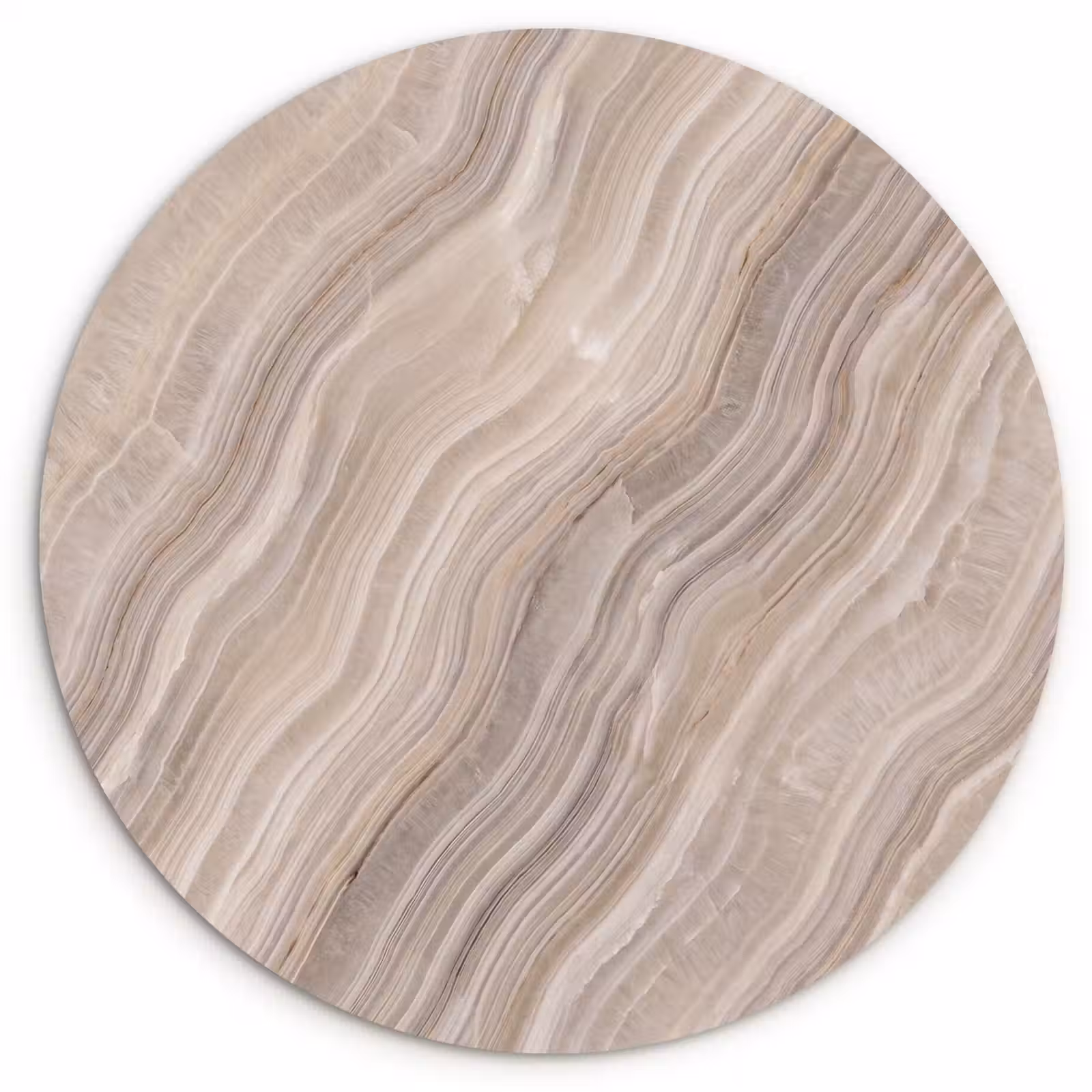 Muurcirkel - Textuur - Golvend - Abstract - Modern - Beige — 1