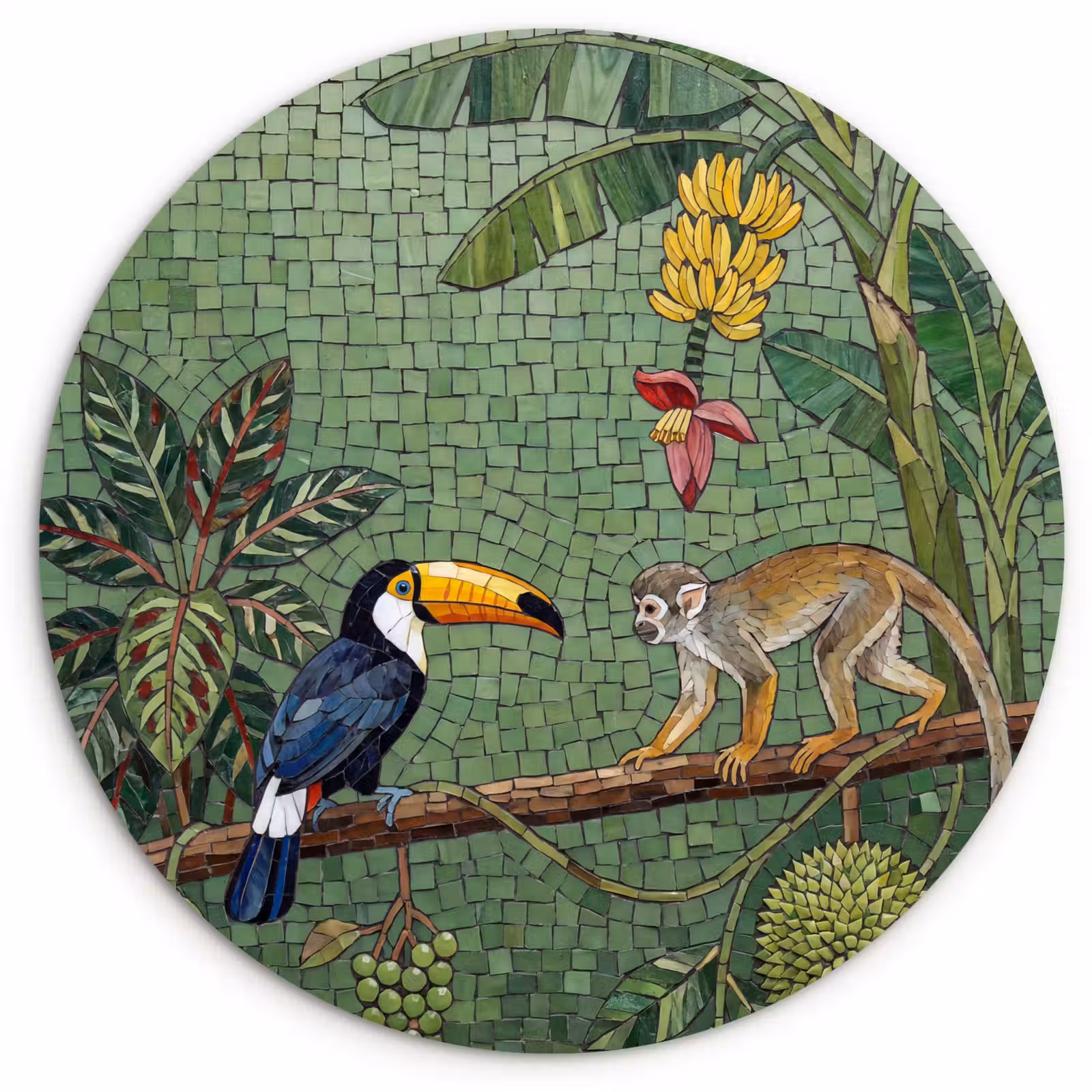 Muurcirkel - Vogel - Dier - Jungle - Mozaïek - Natuur — 1