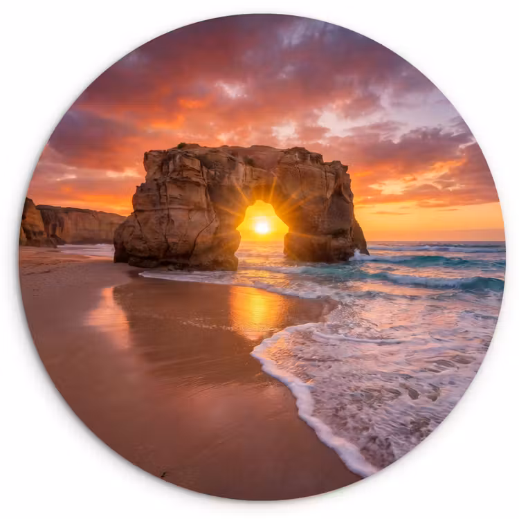 Muurcirkel - Kust - Rots - Zonsondergang - Zee - Natuur — 1