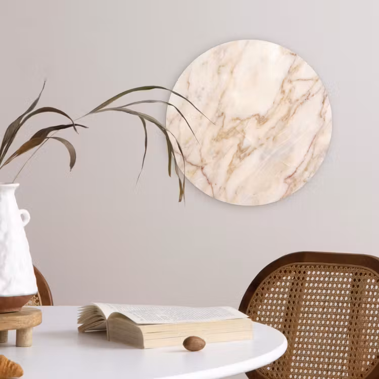 Muurcirkel - Marmer - Ader - Abstract - Wit - Goud — 4