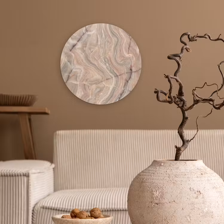 Muurcirkel - Marmer - Patroon - Abstract - Beige - Groen — 2