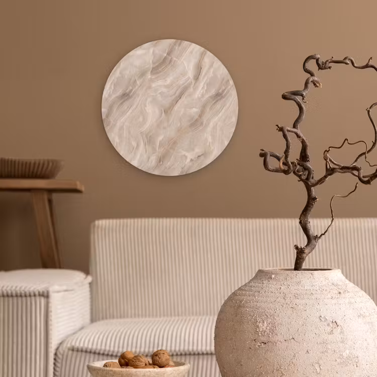 Muurcirkel - Steen - Golvend - Abstract - Beige — 2