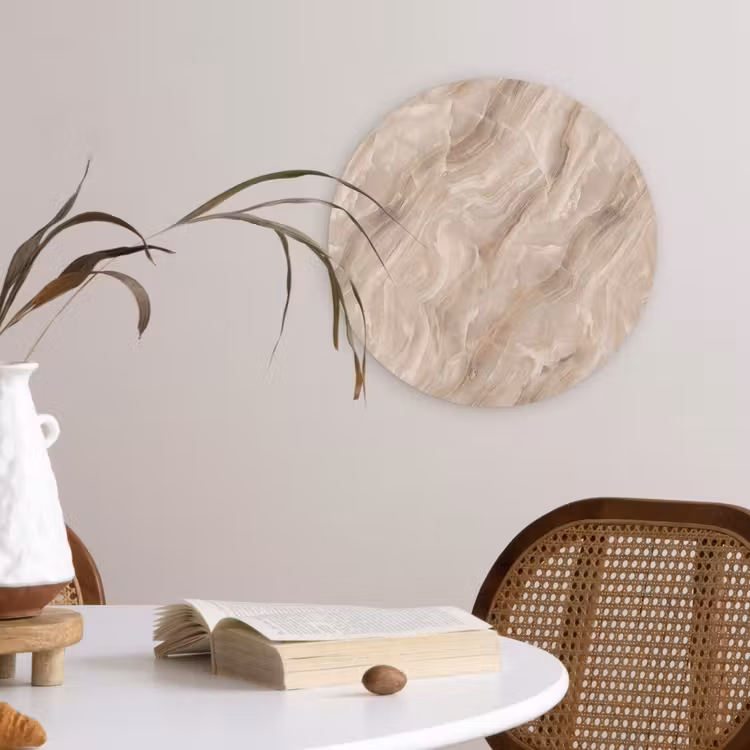 Muurcirkel - Steen - Golvend - Abstract - Beige — 4