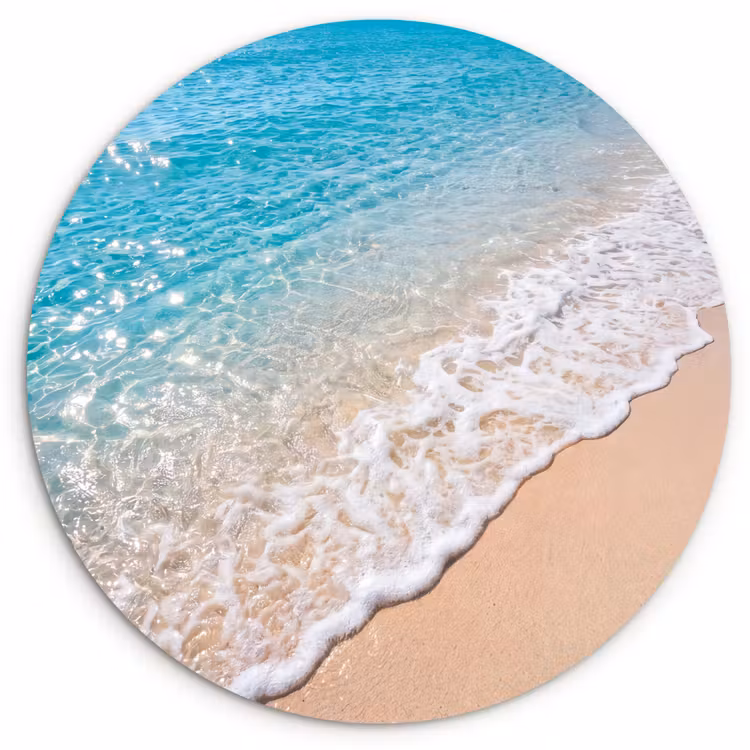 Muurcirkel - Strand - Water - Natuur - Blauw - Beige — 1