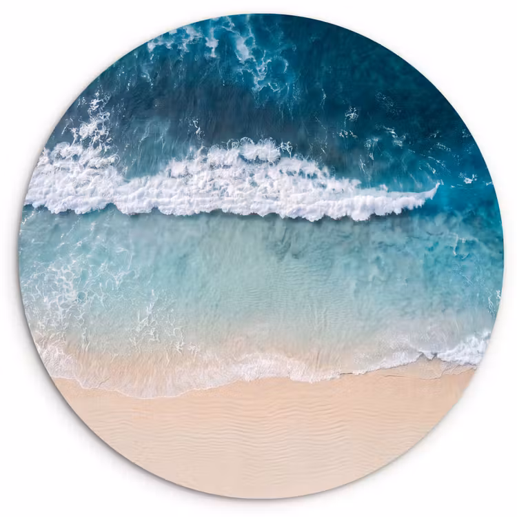 Muurcirkel - Strand - Zee - Golven - Natuur - Blauw — 1