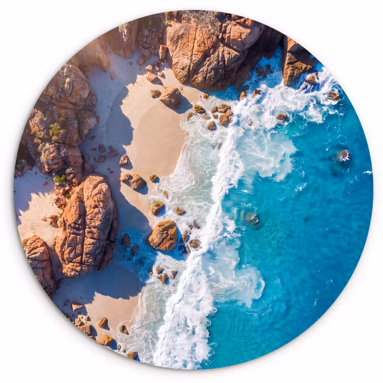 Muurcirkel - Strand - Zee - Rotsen - Natuur - Blauw — 1