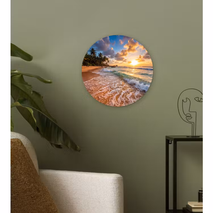 Muurcirkel - Strand - Zonsondergang - Golven - Natuur - Goud — 3