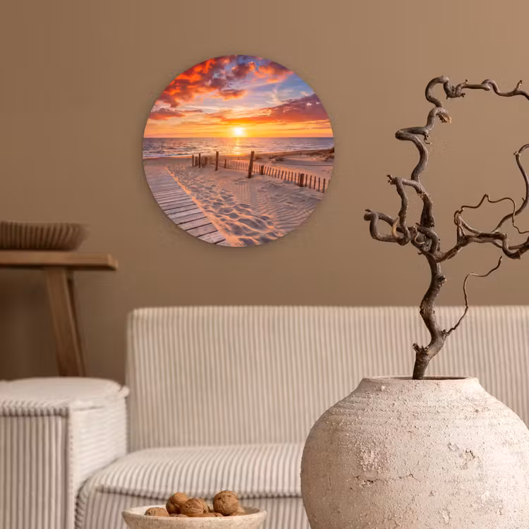 Muurcirkel - Strand - Zonsondergang - Zee - Natuur - Oranje — 2