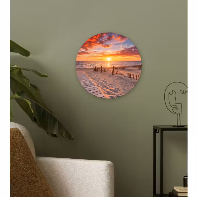 Muurcirkel - Strand - Zonsondergang - Zee - Natuur - Oranje — 3