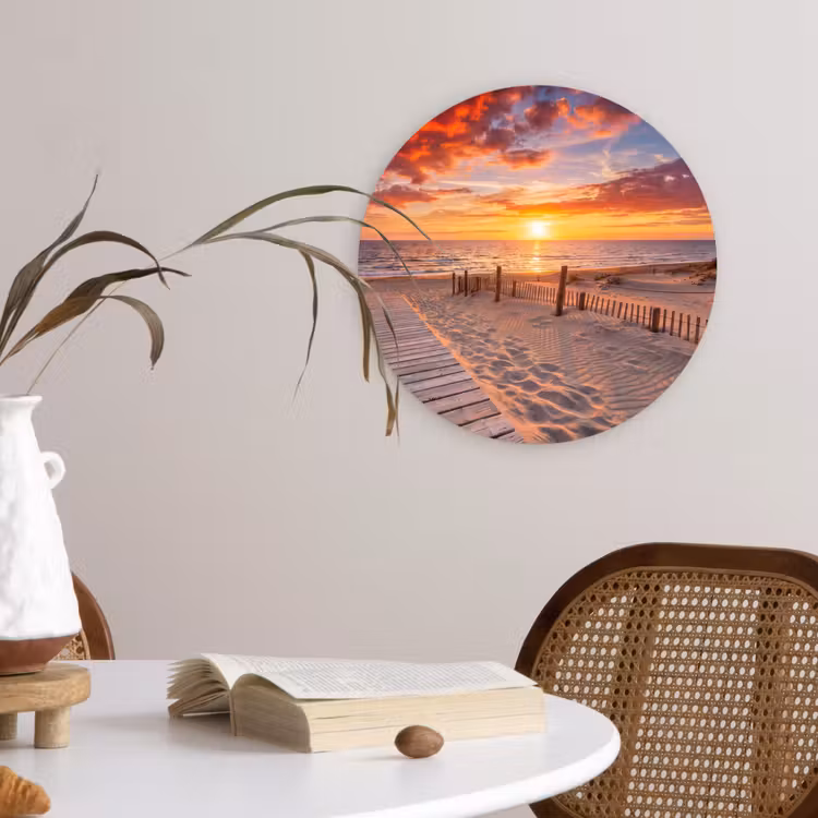 Muurcirkel - Strand - Zonsondergang - Zee - Natuur - Oranje — 4