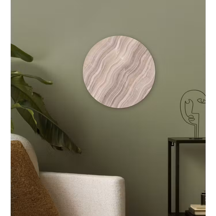 Muurcirkel - Textuur - Golvend - Abstract - Modern - Beige — 3