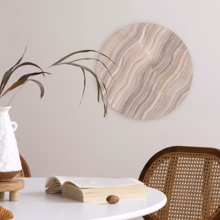 Muurcirkel - Textuur - Golvend - Abstract - Modern - Beige — 4