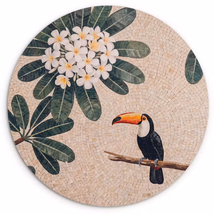 Muurcirkel - Vogel - Mozaïek - Tropisch - Natuur - Kleurrijk — 1