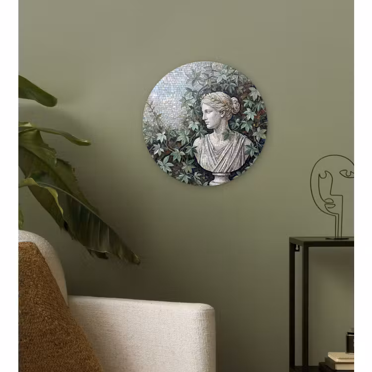Muurcirkel - Vrouw - Klassiek - Mozaiëk - Natuur - Groen — 3