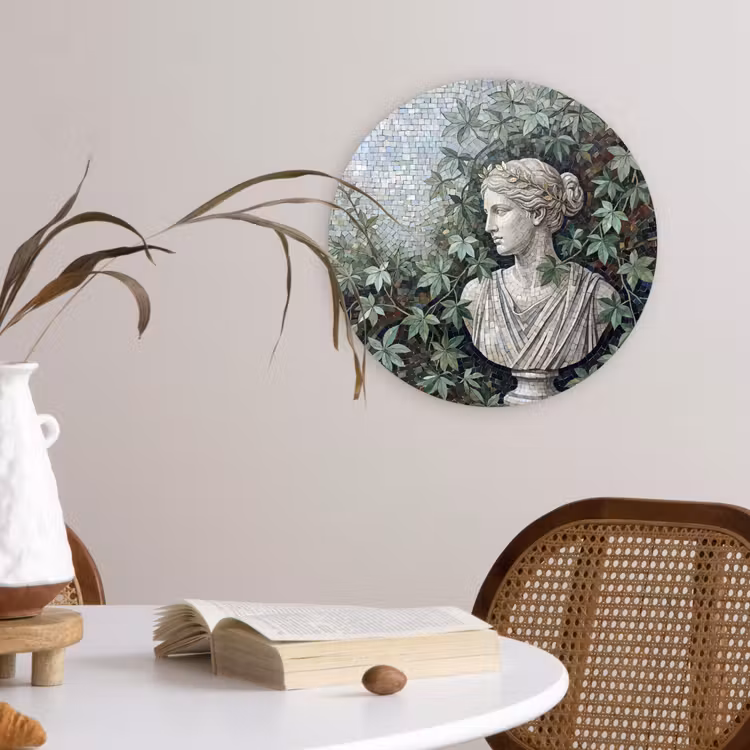 Muurcirkel - Vrouw - Klassiek - Mozaiëk - Natuur - Groen — 4