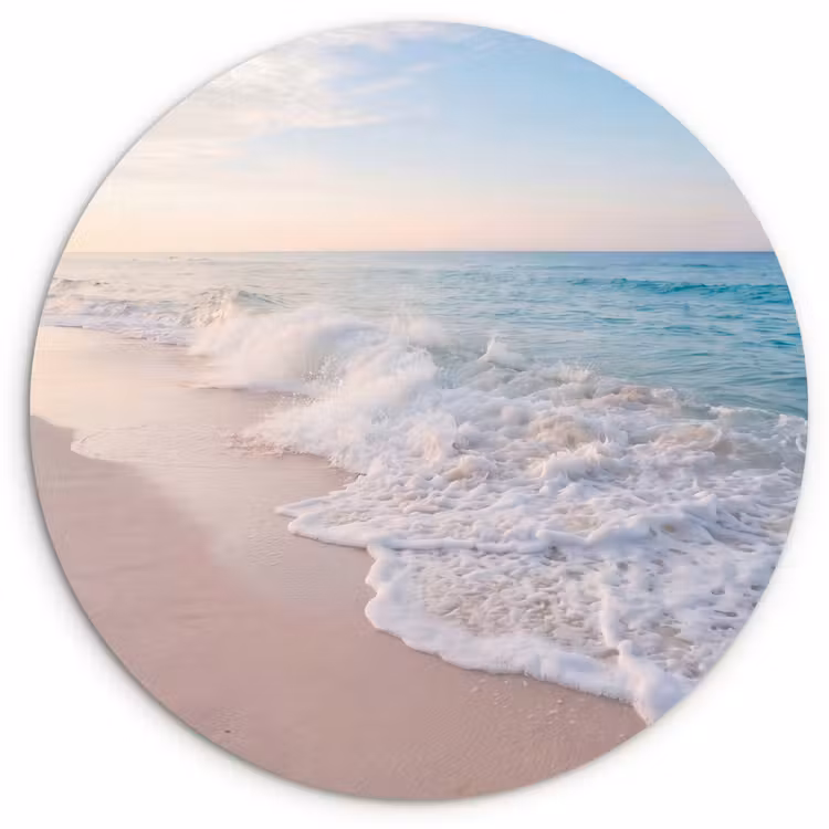 Muurcirkel - Zee - Golven - Strand - Natuur - Wit — 1