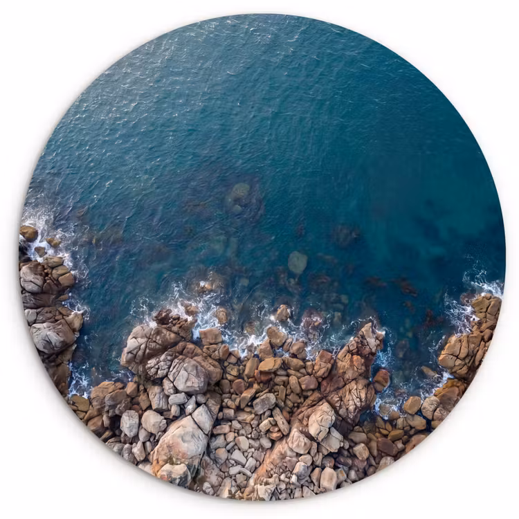 Muurcirkel - Zee - Kustlijn - Natuur - Abstract - Blauw — 1