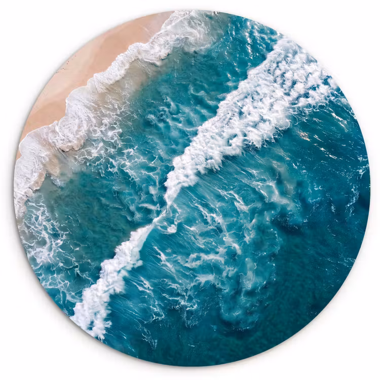 Muurcirkel - Zee - Strand - Golven - Natuur - Blauw — 1