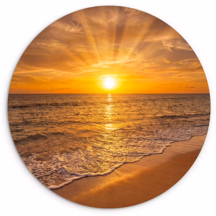 Muurcirkel - Zee - Zonsondergang - Golven - Kust - Oranje — 1